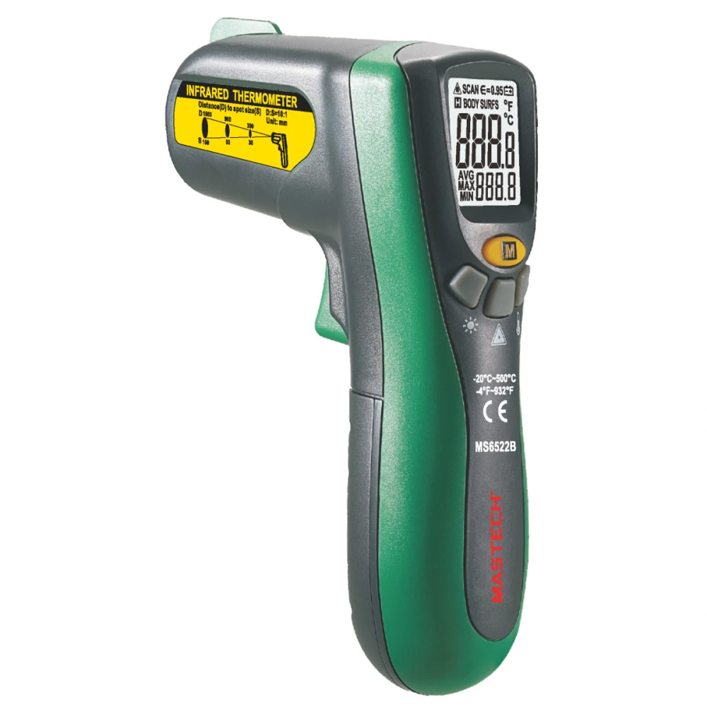 Mastech MS6522B Infrared Thermometer with Laser Pointer (-20ºC to +500ºC)