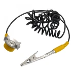 Anti-static mat earth lead with protective coating