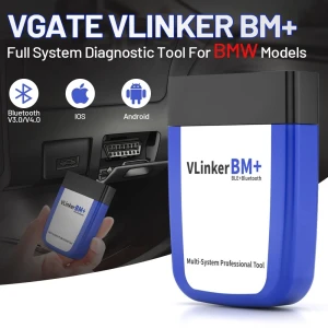 Vgate vLinker BM+ Bluetooth OBD2 Scanner for BMW and MINI, compatible with iOS and Android