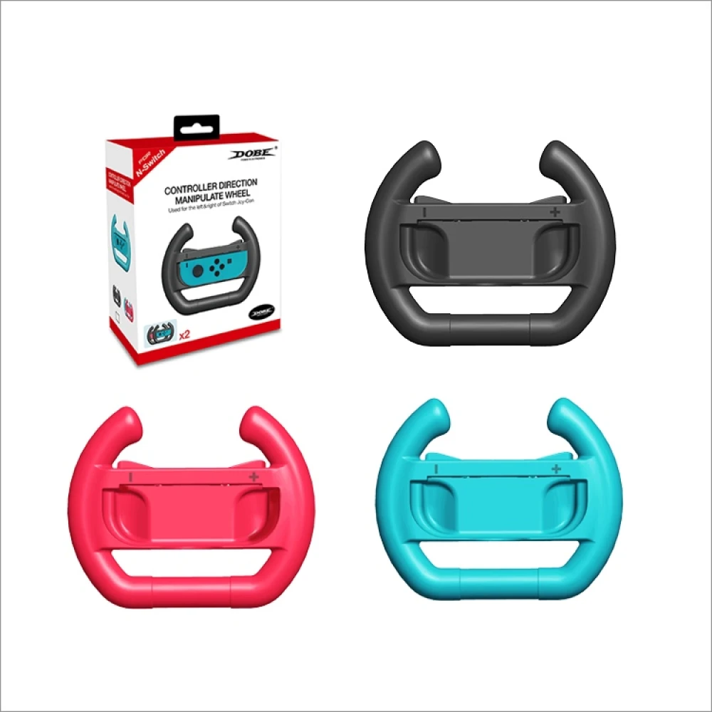 Nintendo Switch Joy-Con Steering Wheel Dobe Twin Pack Pink Turquoise