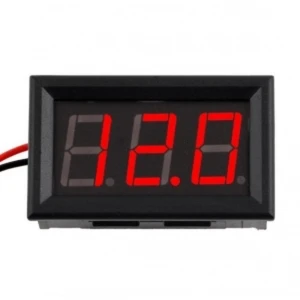 3.5V-30V Panel Mount Digital Voltmeter with Red LED Battery Indicator
