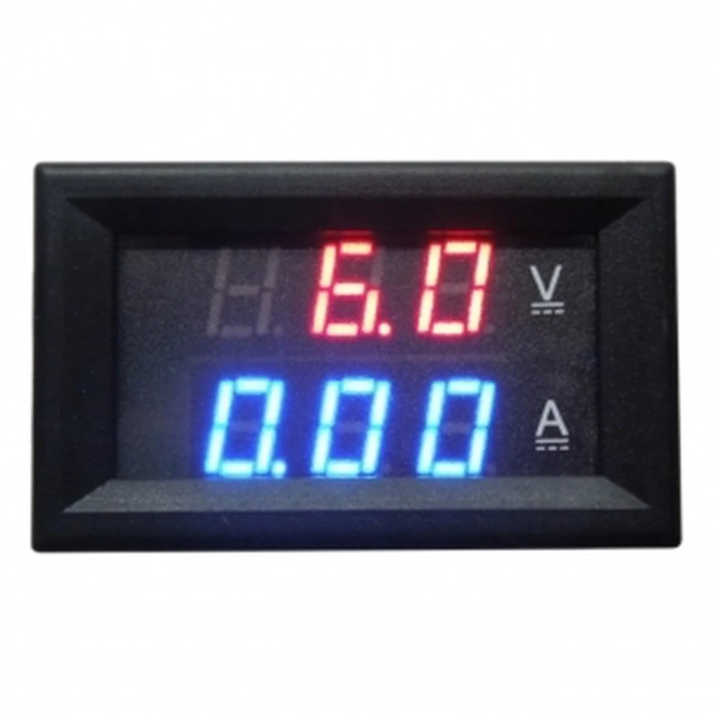 Red panel mount digital voltmeter and ammeter 4.5-100V 0-10A