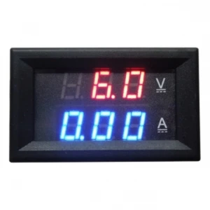 Red panel mount digital voltmeter and ammeter 4.5-100V 0-10A