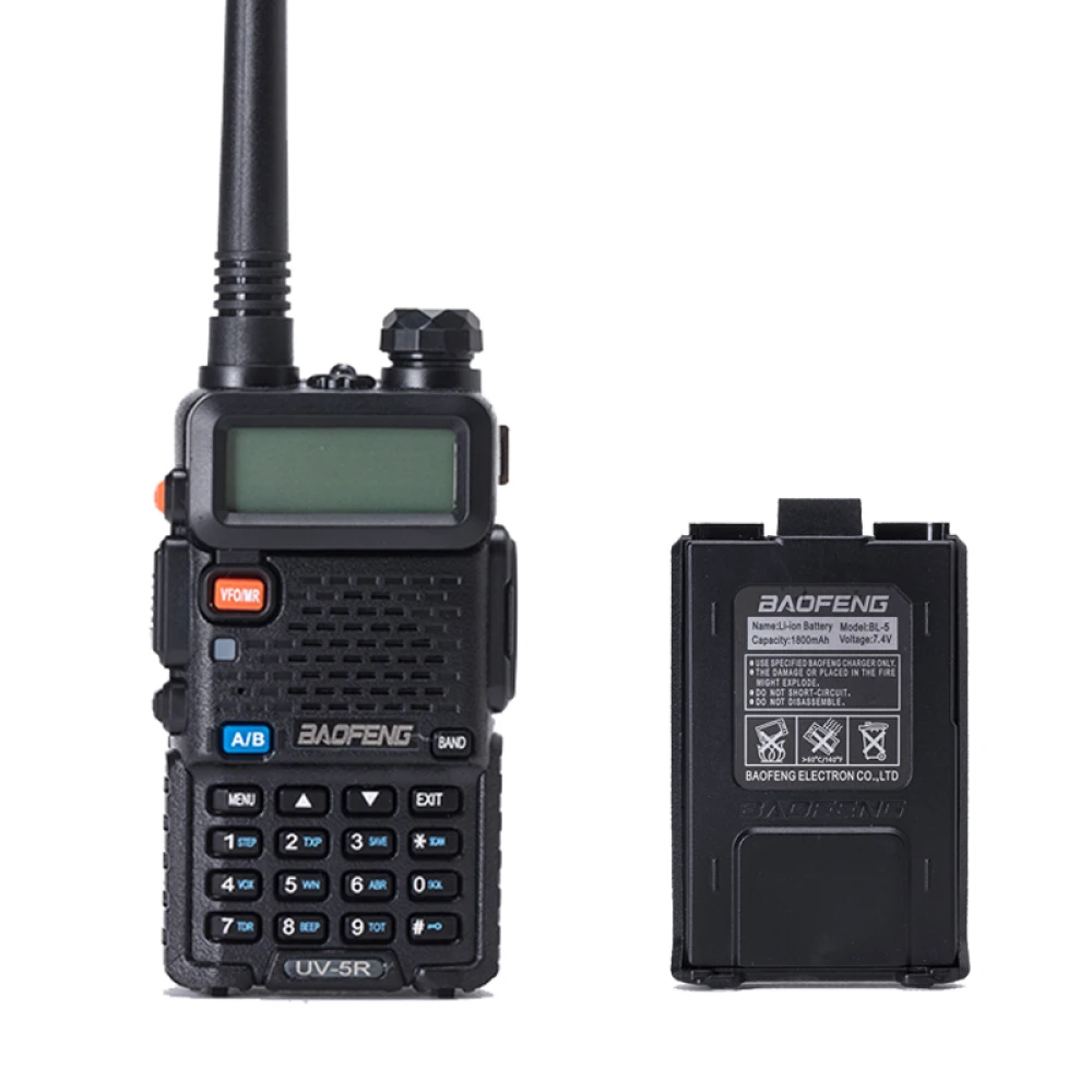 Baofeng UV-5R 8W Walkie Talkie with Earpiece and Dual Band Radio VHF/UHF