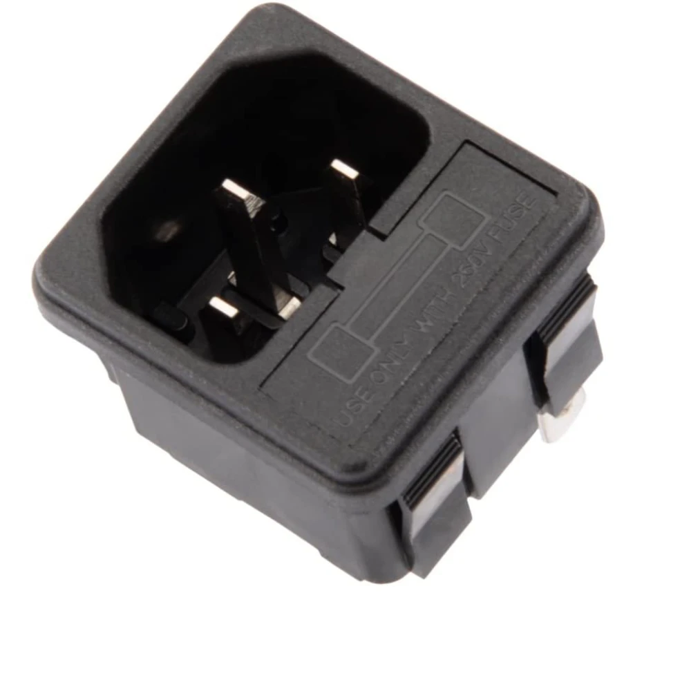 AC-02 power inlet Schuko socket with fuse holder and 3 male terminals