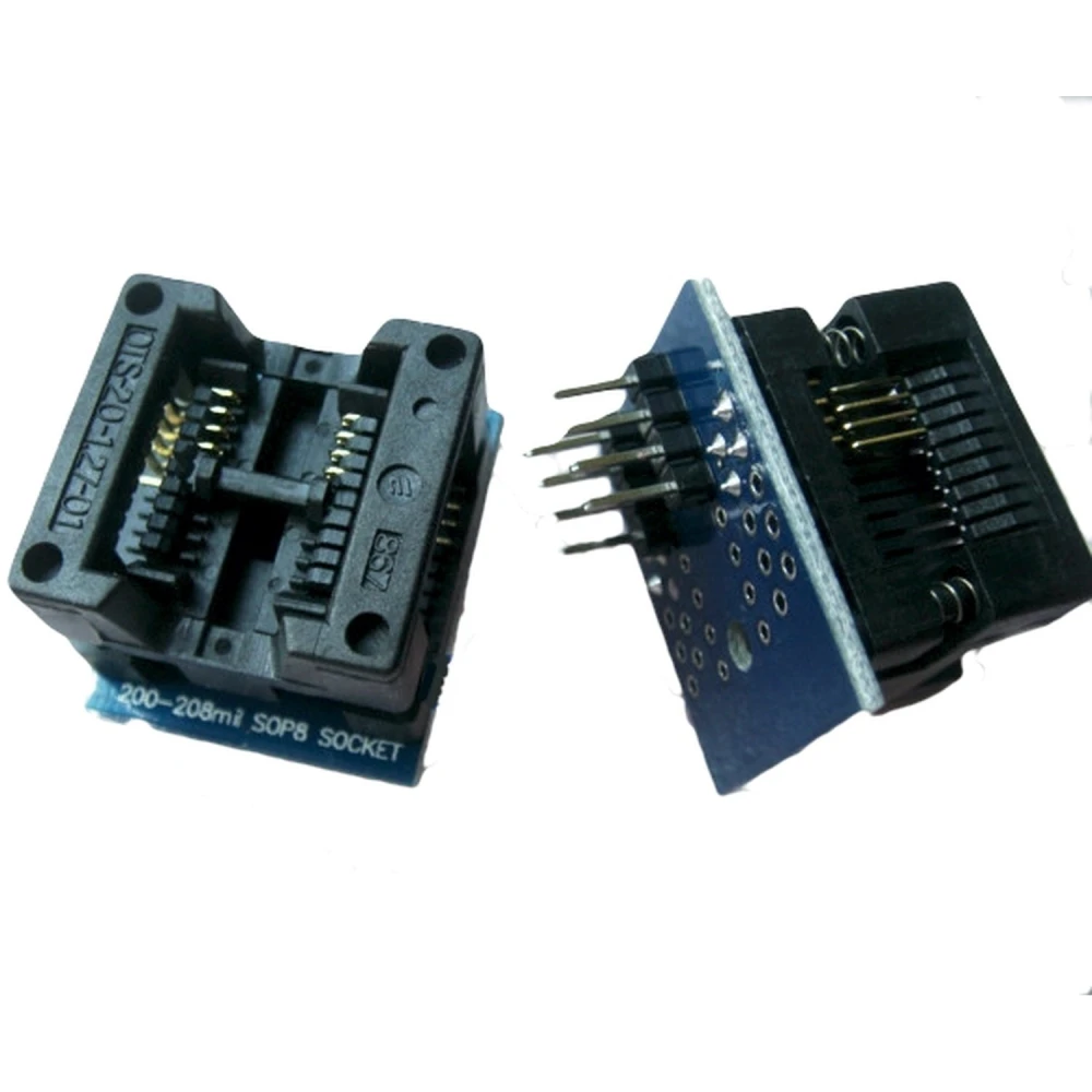 SOP8 to DIP8 programmer socket - easy insertion Mod 200mil satkit